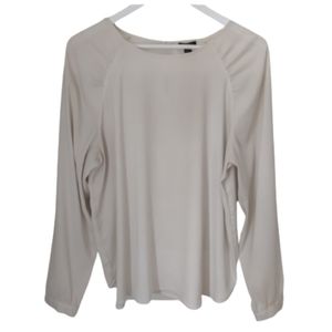 ANN TAYLOR Blouse Ivory Large Petite LP